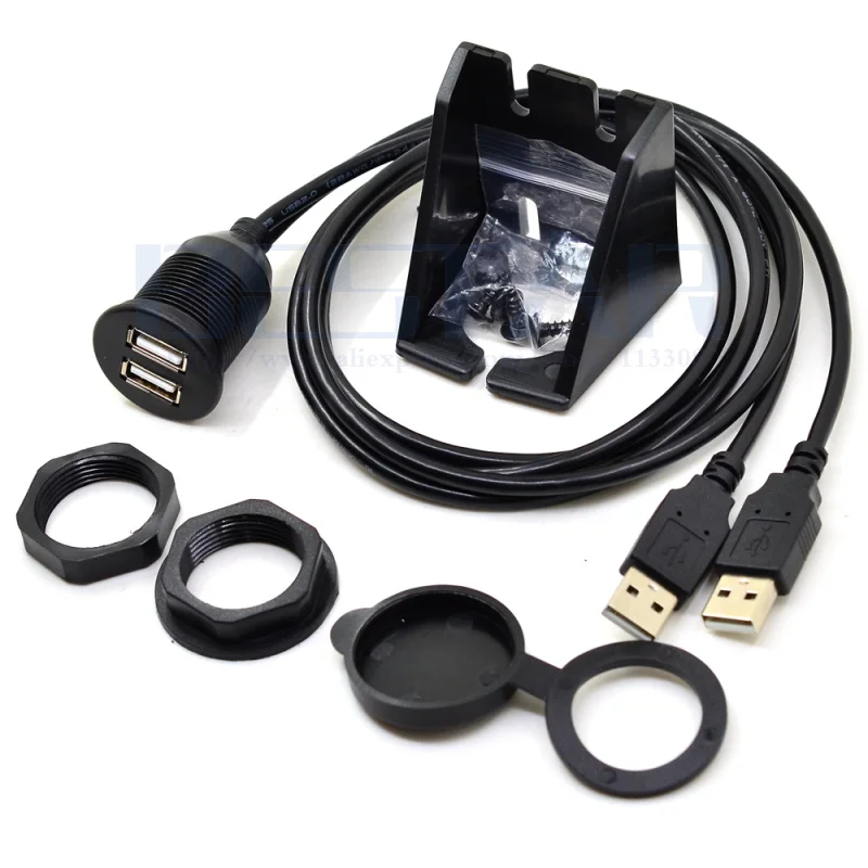 2 порта USB 0 двойной кабель удлинитель тире для крепления на панели автомобиля