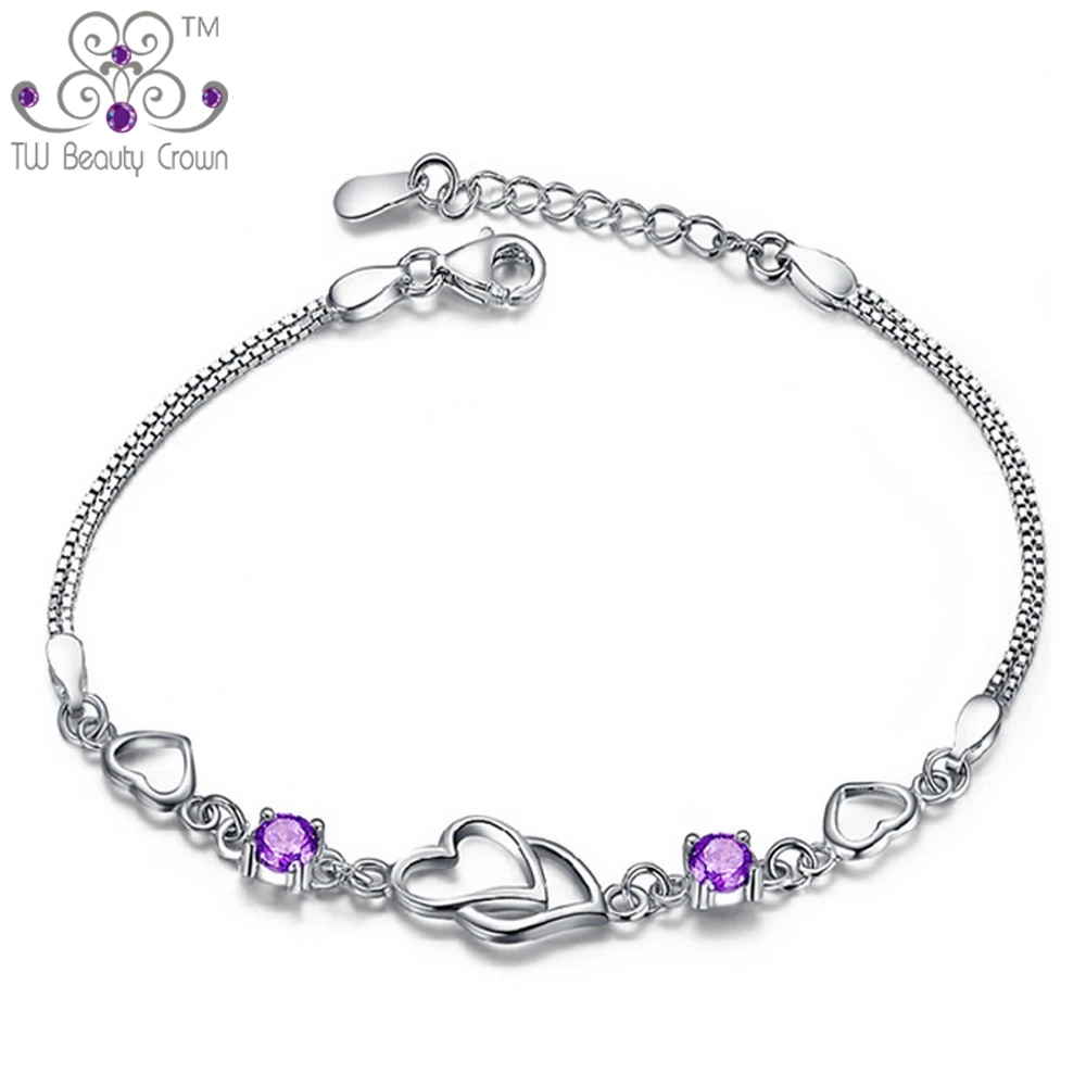 Женский браслет из серебра 925 пробы с белыми кристаллами|bracelets for|bracelets for womena bracelet |