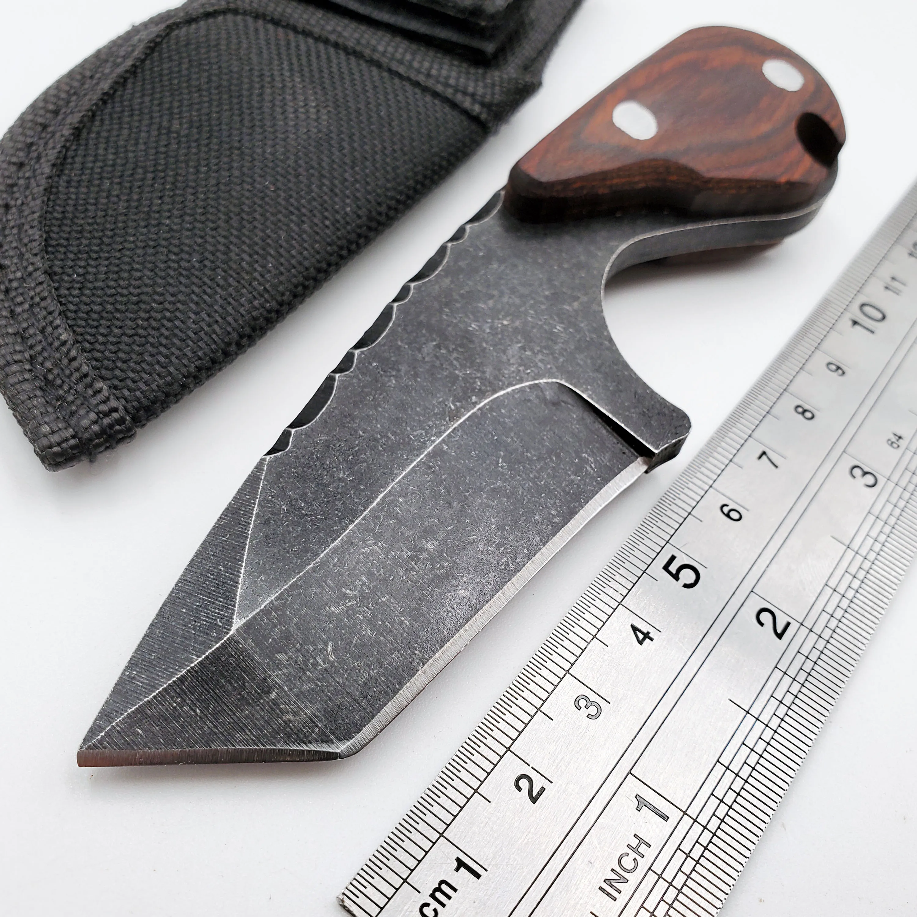 JSSQ нож с фиксированным лезвием EDC 440C Лезвие дерево уличный Кемпинг Тактический