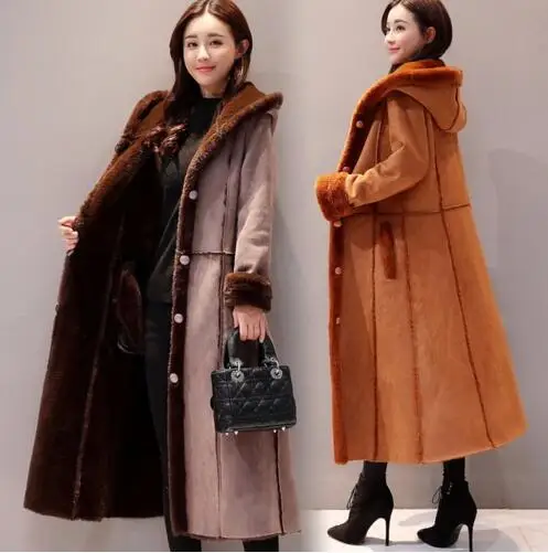 2020 зимнее женское искусственное пальто из овчины с капюшоном женские