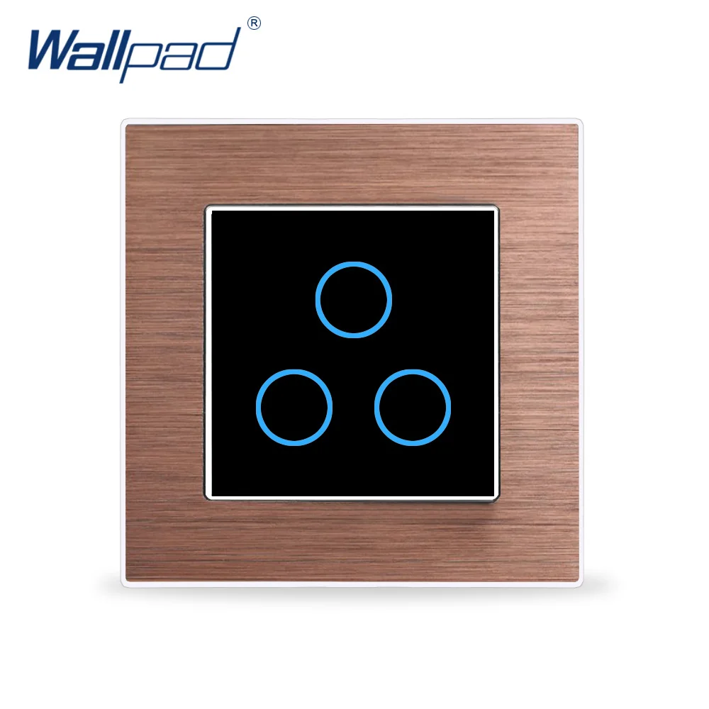 Настенный сенсорный переключатель Wallpad 3 клавиши 2 канала роскошная черная кнопка
