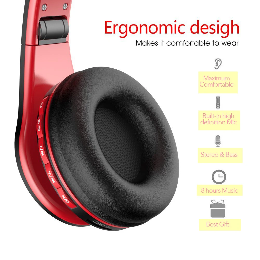 Syeser Беспроводной наушников стерео звук Bluetooth гарнитура с micophone Поддержка карты