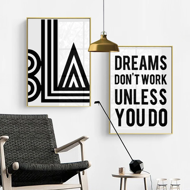 

Abstract Minimalist Quotes Canvas Painting Black White Nordic Scandinavian Wall Art Picture Poster Print Living Room Home Decor