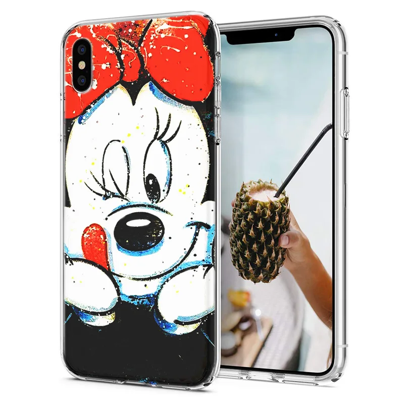 Soft Phone Case For iPhone 6 7 XS Max Covers TPU Colorful Mandara Mickey Minnie Pattern Fundas X XR F092 |
