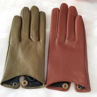 womens natural sheepskin leather gloves female genuine leather motorcycle driving gloves r760