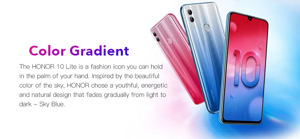 Смартфон Honor 10 Lite Kirin 710, 4 Гб, 6 ГБ ОЗУ, 64 ГБ, 128 Гб ПЗУ, экран 6,21 дюйма, Android 9, четыре ядра, 3 камеры, мобильный телефон