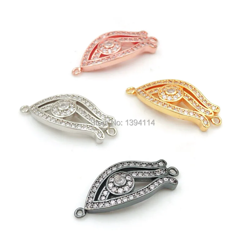 26*11*3mm Micro Pave Clear CZ Fish Head Connector Fit For Men And Women Making Bracelets Jewelry | Findings &amp Components