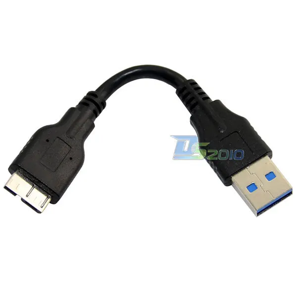 Высокое качество 10 см 4 ''USB 3,0 A штекер для Micro Мужской 10-контактный Короткий Кабель-адаптер для передачи данных черный