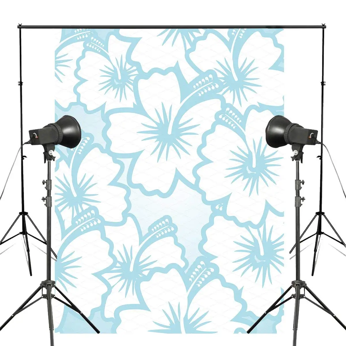 Изысканные фоны для фотосъемки с цветочным узором из гибискуса детские синие