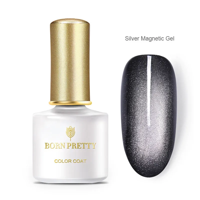 Silver Magnetic Gel BORN PRETTY 6 мл Гель-лак для ногтей магнитный эффект кошачьих глаз УФ-гель гламурный Хамелеон Гель-лак замачиваемый УФ светодиодный лак - Цвет: Silver Magnetic Gel
