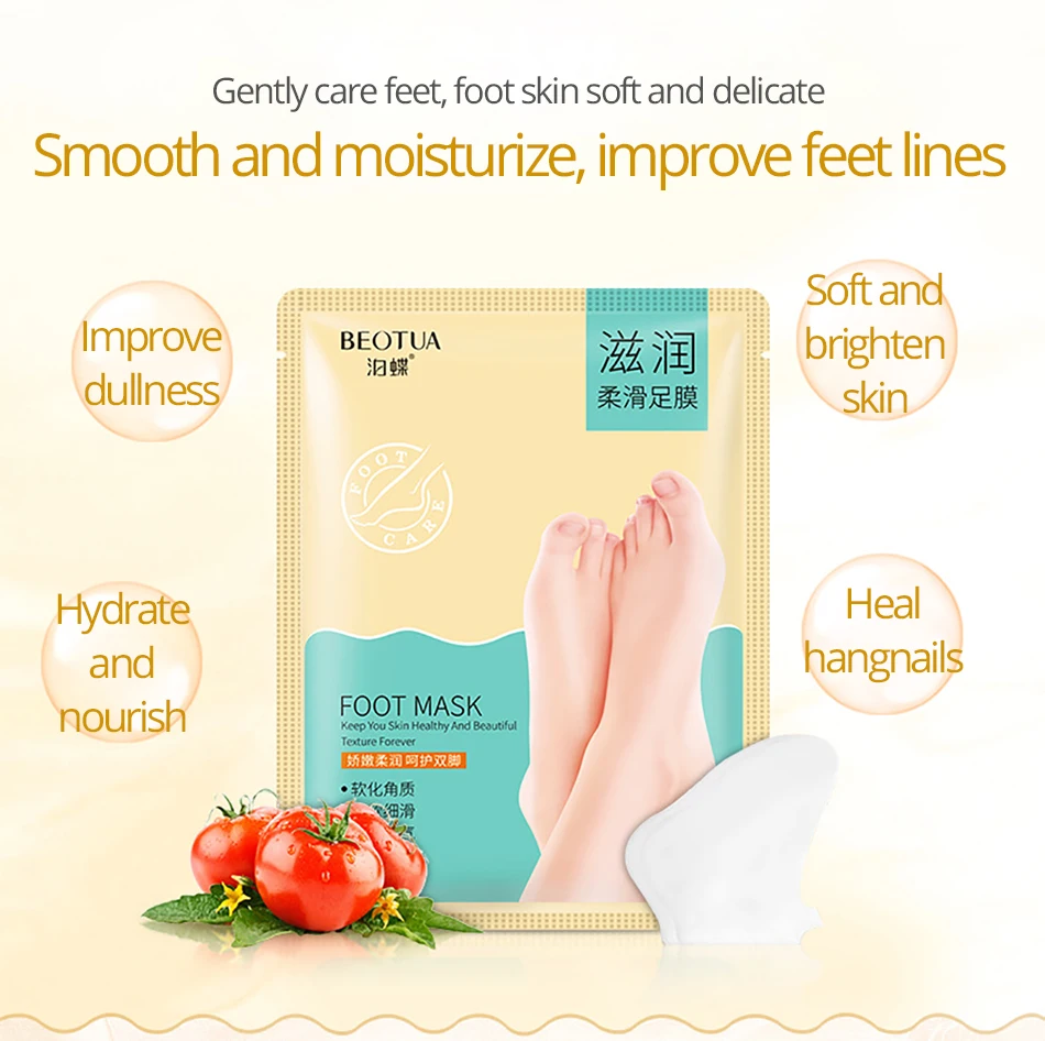 BEOTUA Baby Foot Отшелушивающий обновляющий маска для ног пилинг омертвевшей кожи кутикулы пятки носки Гладкий увлажняющий педикюрный крем 1 пара = 2 шт