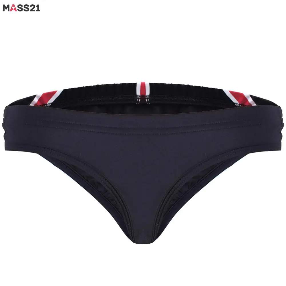 Мужские трусы брифы с принтом флага Великобритании MASS21 черные дышащие нижнее