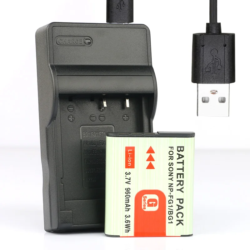 LANFULANG NP BG1 Цифровые Батареи (1 шт) и кабель с разъемом Micro USB для Зарядное устройство