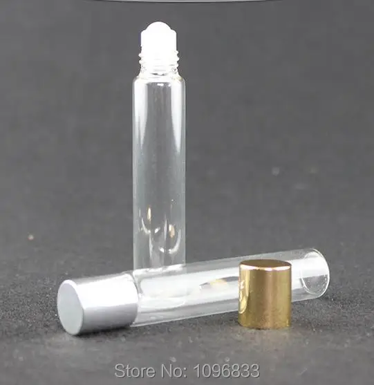 

8ML 8CC Clear Glass Roll on Bottles, Essential Oil Bottle, Perfume Packing Bottle, Empty Glass Vial Golden Cap, 50pcs/Lot