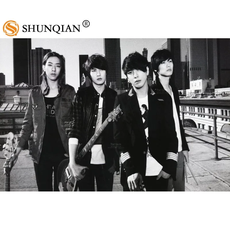Новое поступление Шелковый постер KPOP CNBLUE с индивидуальным принтом модный