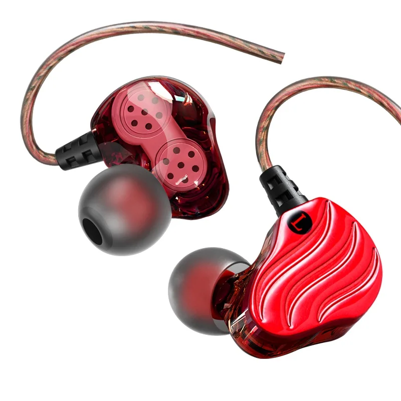 Спортивные наушники inears динамический стерео бас с красным черным цветом hifi