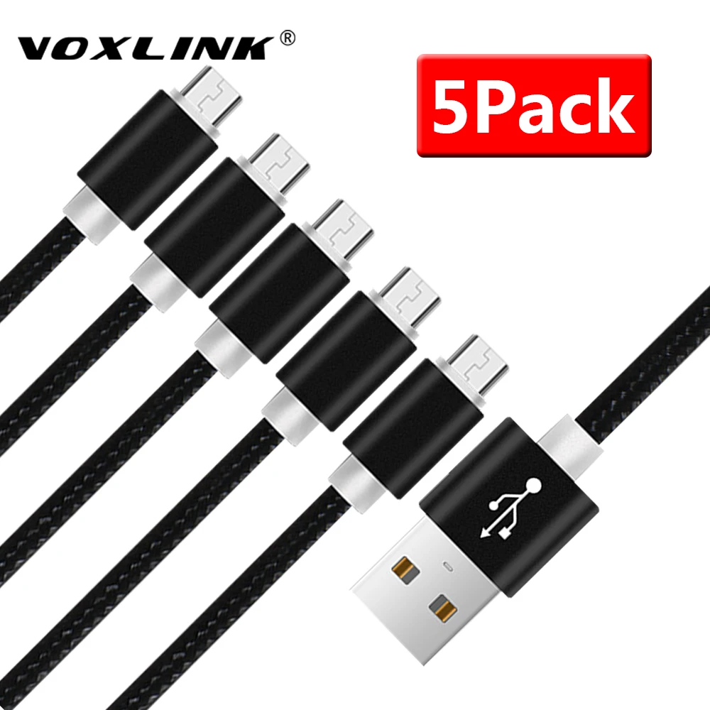 Кабель Micro USB VOXLINK 5 шт. в упаковке В 2 4 А usb кабель для зарядки мобильного телефона