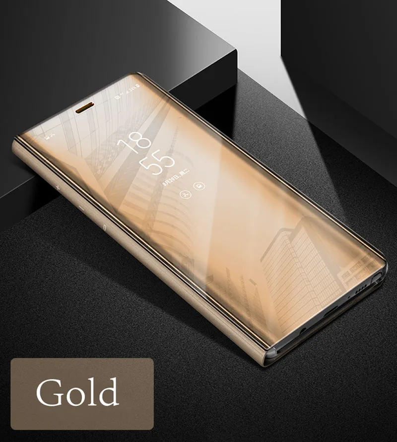Зеркальный флип-чехол для samsung Galaxy Note 8, S6, S7 Edge, S8 Plus, J3, J5, J7, прозрачный умный чехол с окошком для просмотра, для iphone 6, 6s, 7, 8 Plus, X