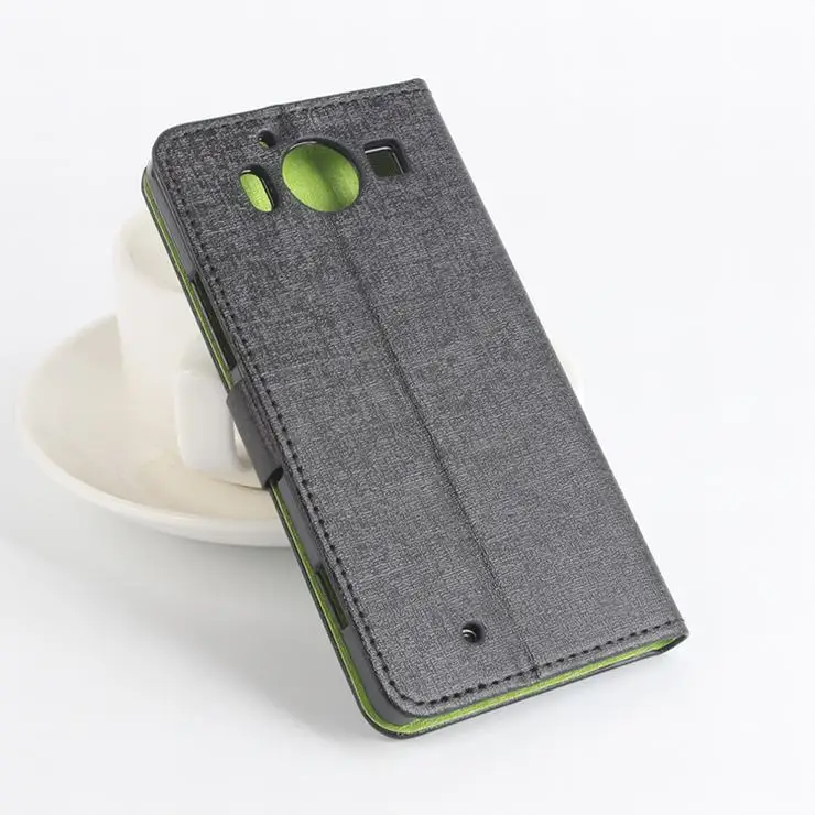 Смешанные цвета кожаный чехол для Microsoft Nokia Lumia 950 флип с карты памяти телефона В