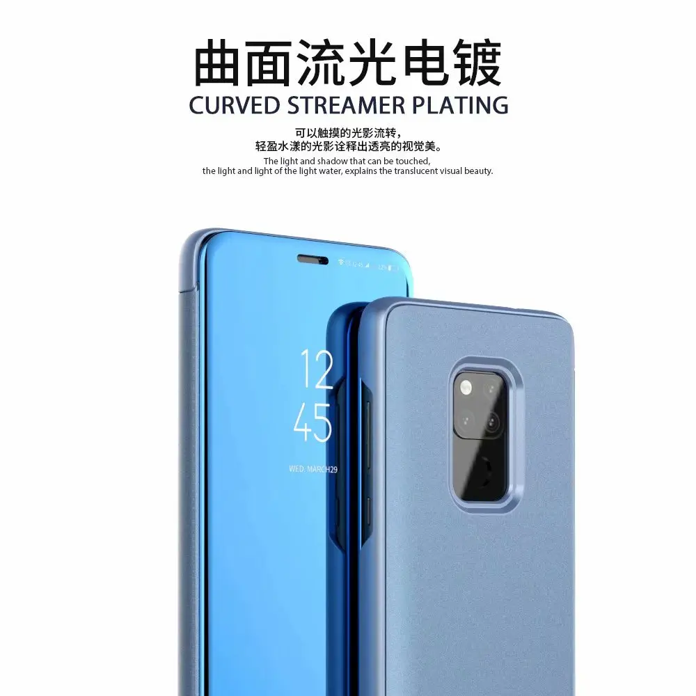 Умный зеркальный флип чехол для huawei Honor 9 10 Lite mate 9 10 20 Pro P9 P10 P20 Lite Y6 P Smart Nova 3i 3E 3 защитный чехол