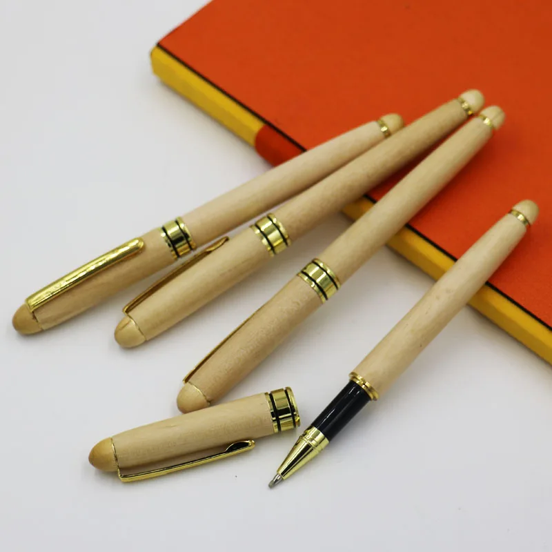 10 pieces for a lot New Handmade White Wood Gel Pen Bithday Gift Pen