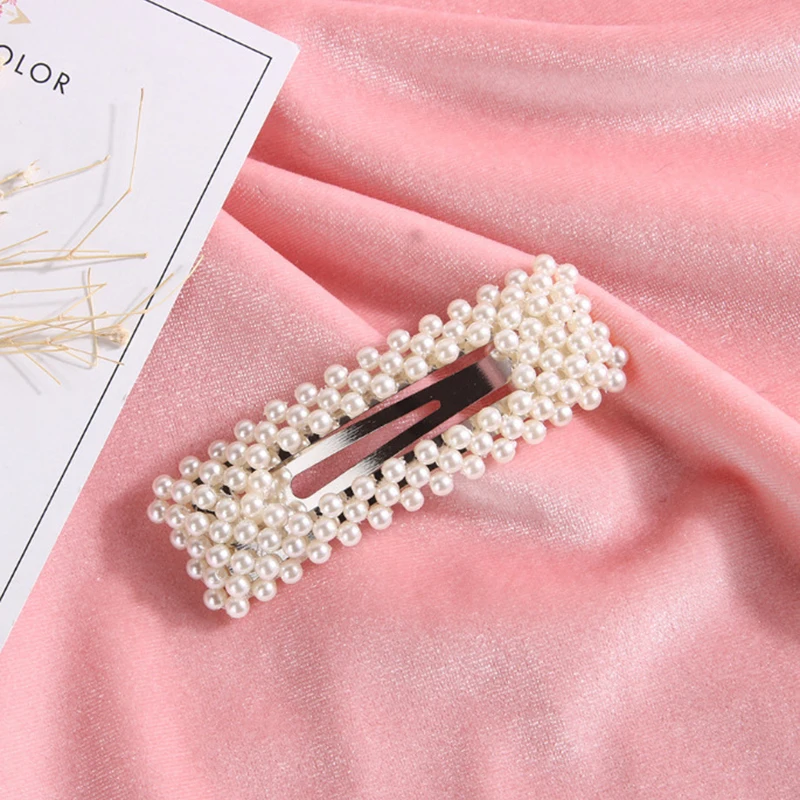 Мода ручной работы золотой цвет 1 шт. жемчуг имитация зажим для волос кнопки