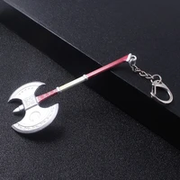 japanese game persona 5 p5 haru okumura axe keychain alita damascus knife key chain for men jewelry