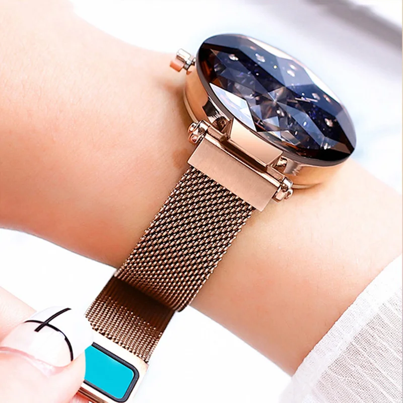 Часы женские кварцевые с кристаллами брендовые Роскошные наручные изображением