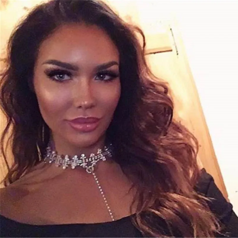 [JIMORE] Цветок Shaped Сияющий Rhinestone Себе Ожерелье Collares Mujer Долго Кисточкой женщин