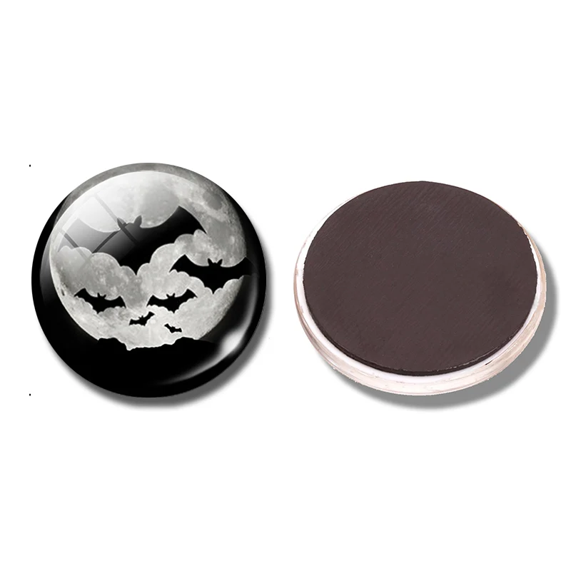 Хэллоуин черная летучая мышь 30 мм магнит на холодильник искусственное стекло