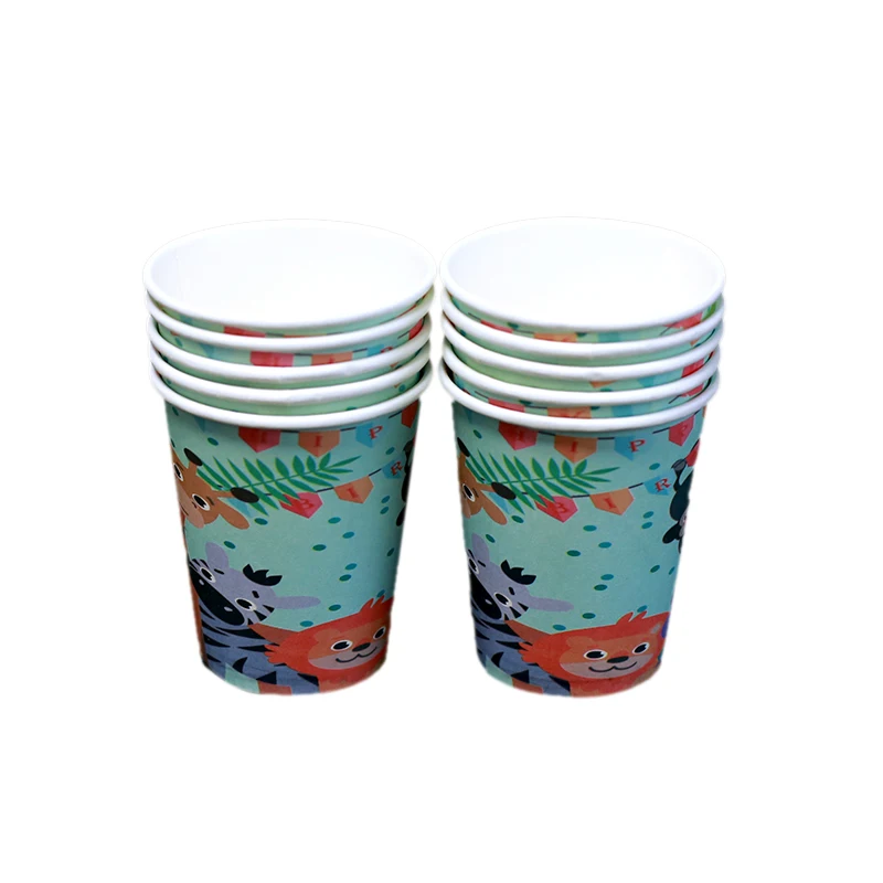 60pcs/pack disposable tableware set Safari theme party decorations paper plates napkins cups | Дом и сад