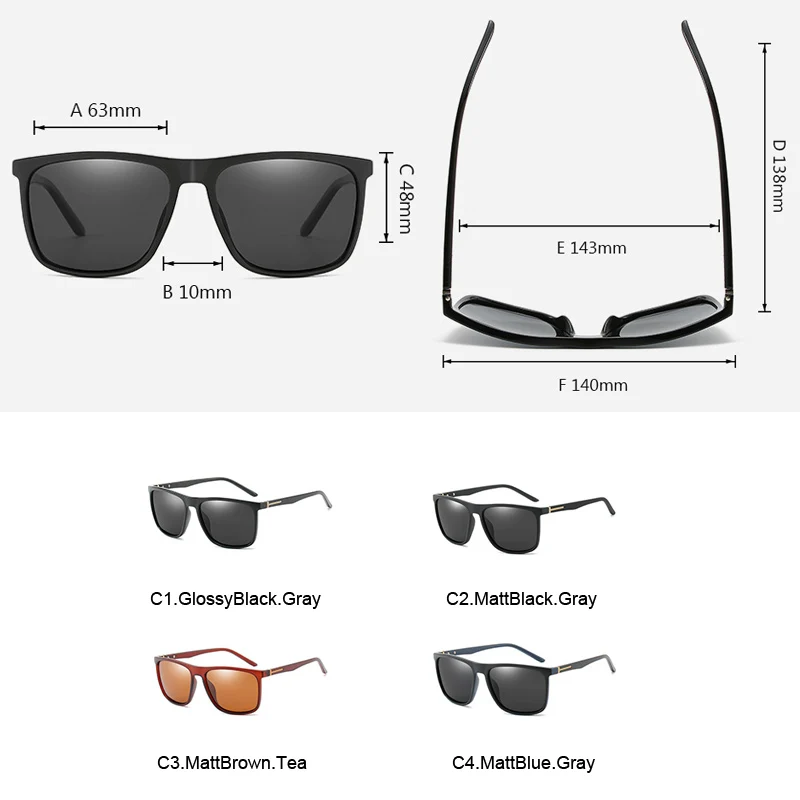

HBK 2019 Polycarbonate Sports Men's Polarized Square Sunglasses Classical Oculos Male Eyewear Accessories Gift for Men PM0173