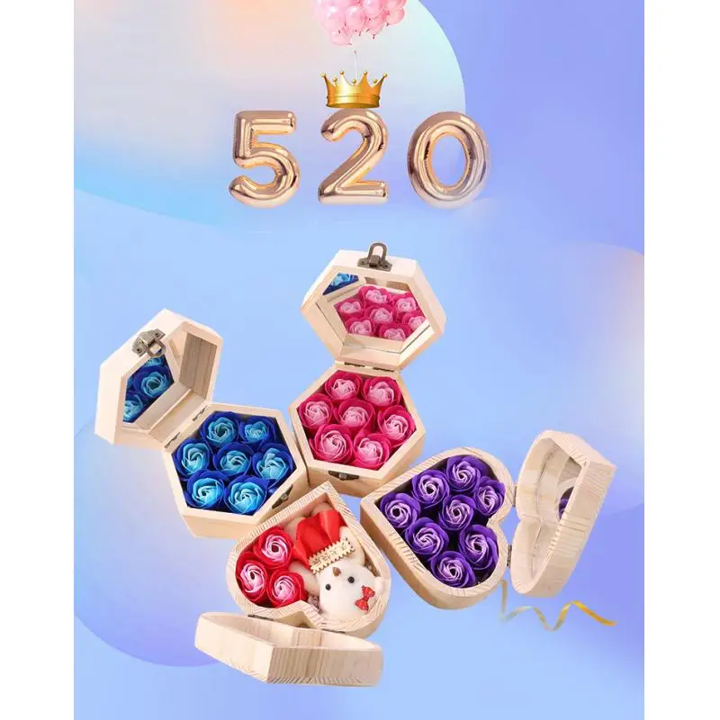 6 шт сердце Ароматическая ванна тело лепесток роза цветок мыло свадебное