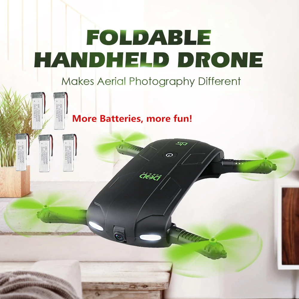 DHD D5 Quadcopter селфи Радиоуправляемый Дрон с WI FI FPV 480 P Камера в сложенном виде