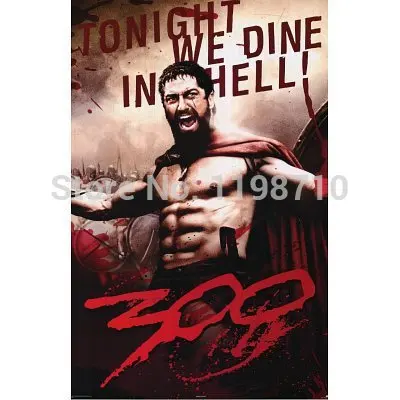 300 фильмов Леонидас сегодня мы обедаем в аду! Печатные плакаты 20 &quotX30&quot холст