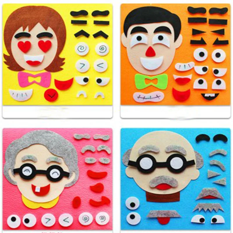 Милая деталь на выбор Папа мама дети член семьи выражение лица раннее обучение