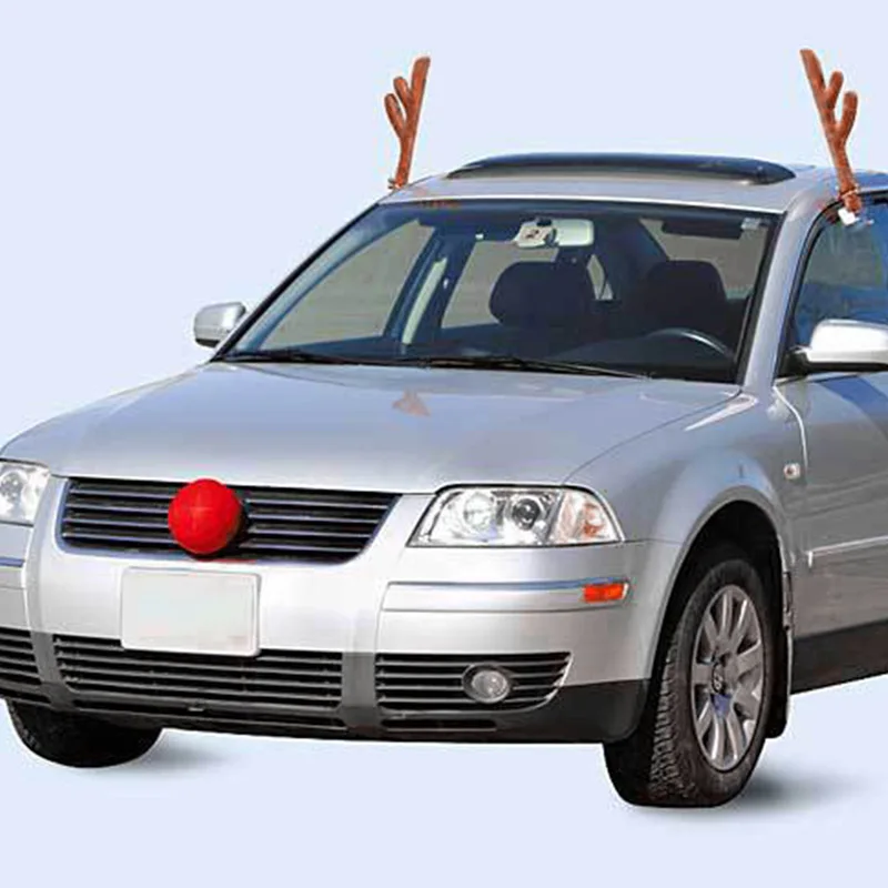 Горячие оленьи рога Jingle колокольчики костюм Рудольф автомобиль Рождественский