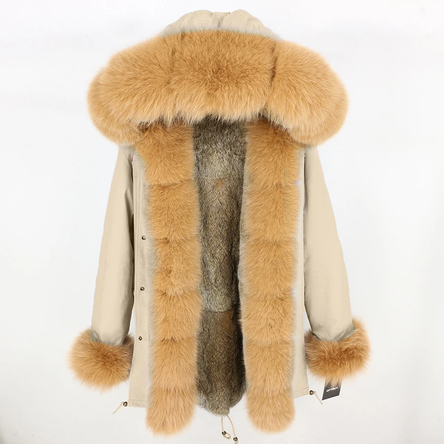 Зимняя куртка женская брендовая 2019 натуральная Меховая длинная парка