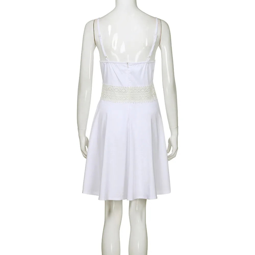 Полиэфирное платье женское летнее Повседневное без рукавов с v образным вырезом