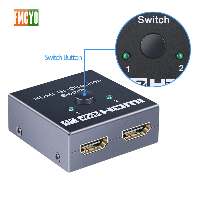 FMCYO HDMI KVM переключатель 1080P Разрешение коммутатор 1 порт шт обмен 2 устройства для