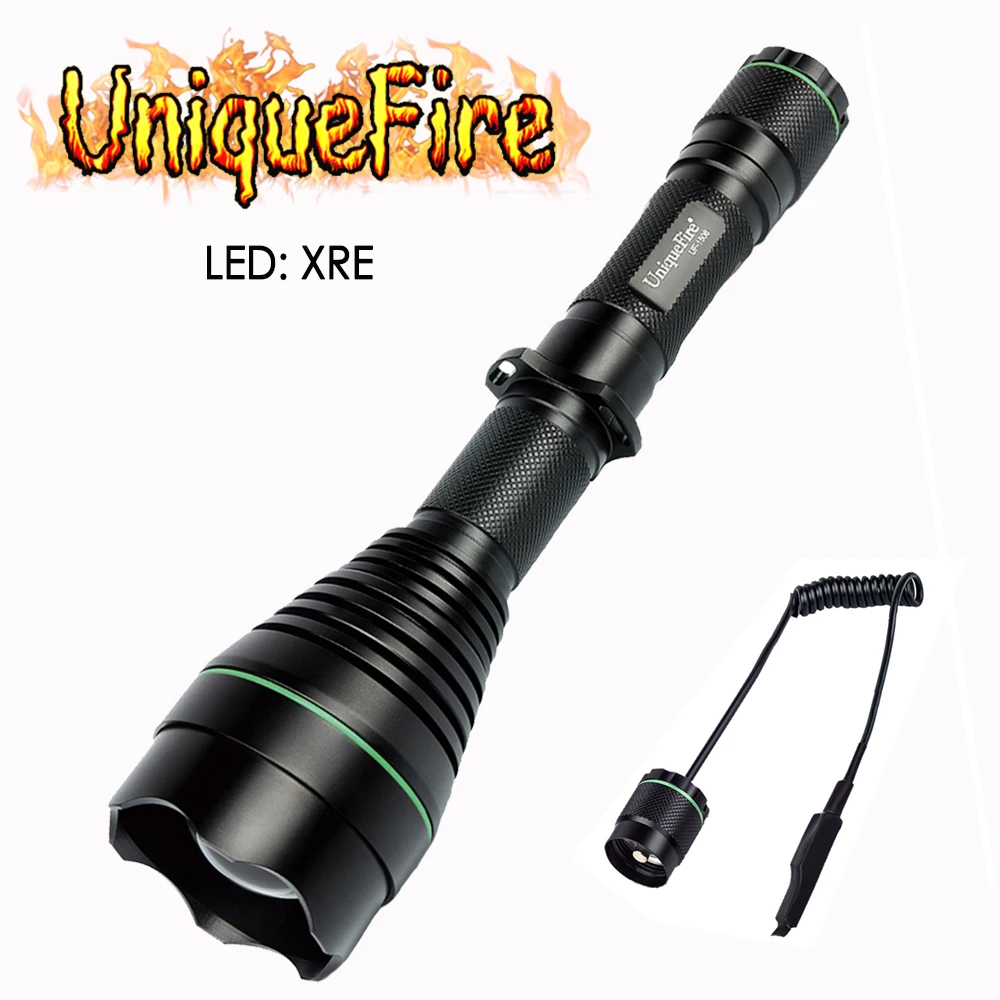 Светодиодный фонарик UniqueFire 1508 XRE 3 режима зеленый/красный/белый свет 50 мм выпуклая