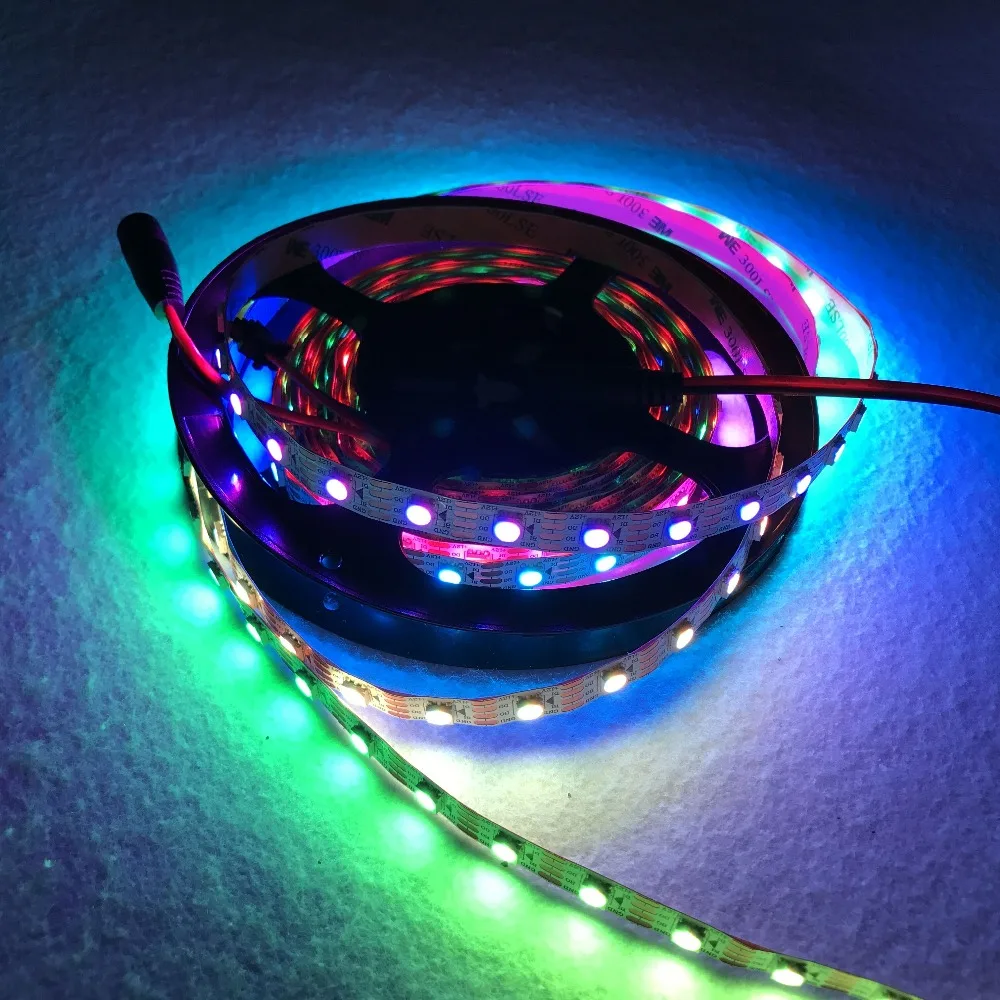 WS2815 DC12V адресуемых полный цвет RGB 5050 светодио дный полосы; 60 светодио дный s/m; 5 м; не-водонепроницаемый; IP33 белый PCB