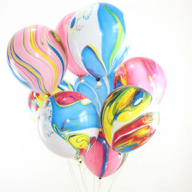 10 шт. разноцветные мраморный агат Радуга круглые латексные шарики Babyshower Свадьба