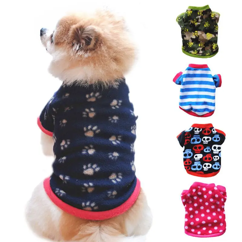 Зимняя одежда для собак флисовое пальто Теплый Зимний пуловер щенков рубашка