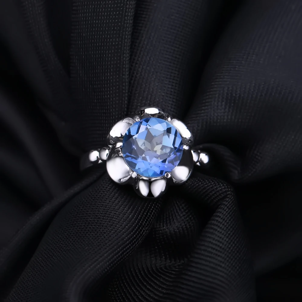 Серьги Клипсы из натурального мистического кварца иолита серебро 925