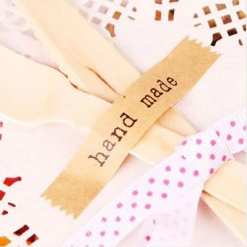 102 шт. длинная ручная работа крафт печать наклейки с зубчатыми краями сделай сам