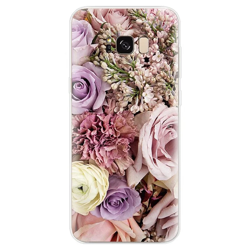 Силиконовый чехол для Samsung Galaxy J1 J3 J4 J5 J6 J7 S9 plus A3 A5 A7 A8 A30 A50 2016 2017 2018 цветочный Funda AB079 |