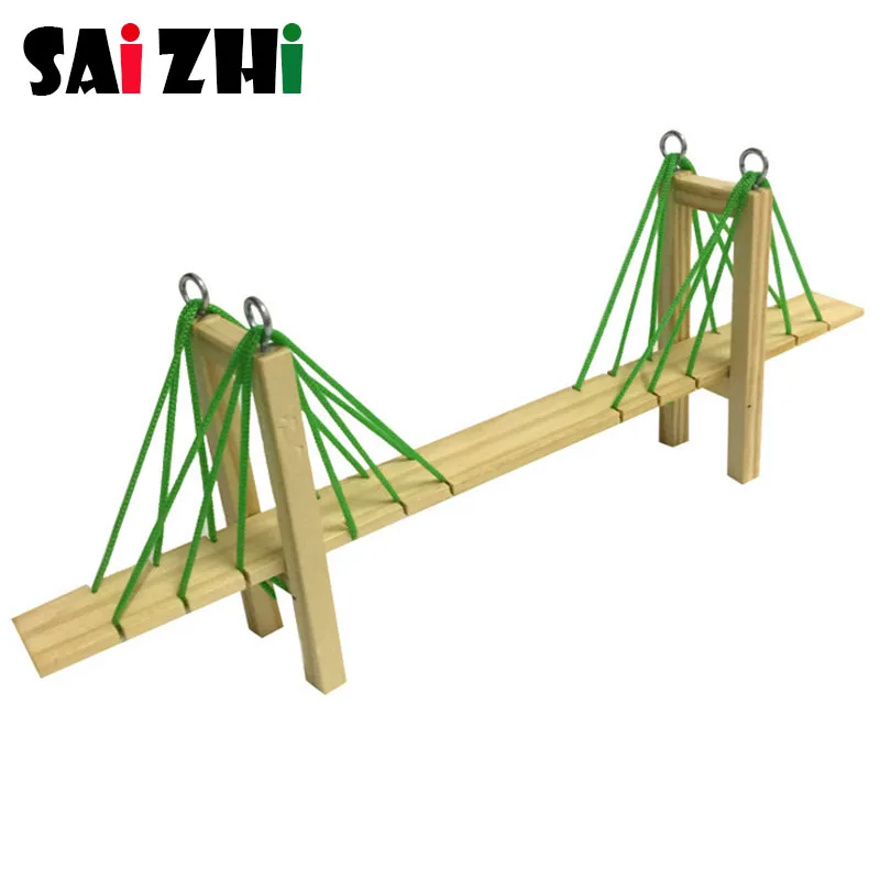 Игрушка модель Saizhi сделай сам креативная самодельная игрушка с мостом кабелем