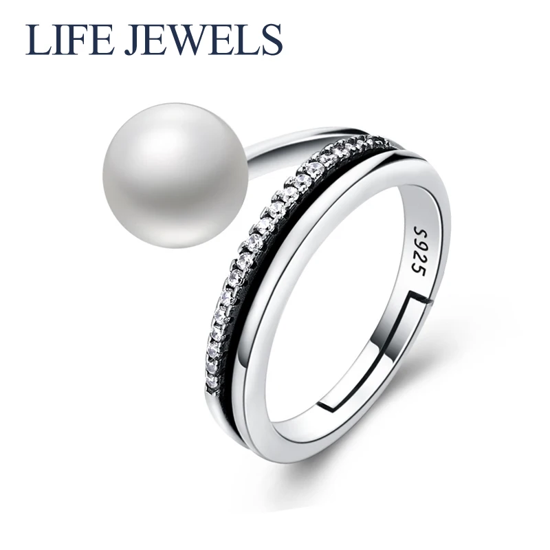 

Authentic 100% 925 Sterling Silver Zircon Pearl Rings Charm l Women Luxury Sterling Silver Valentine's Day Gift Jewelry 18145