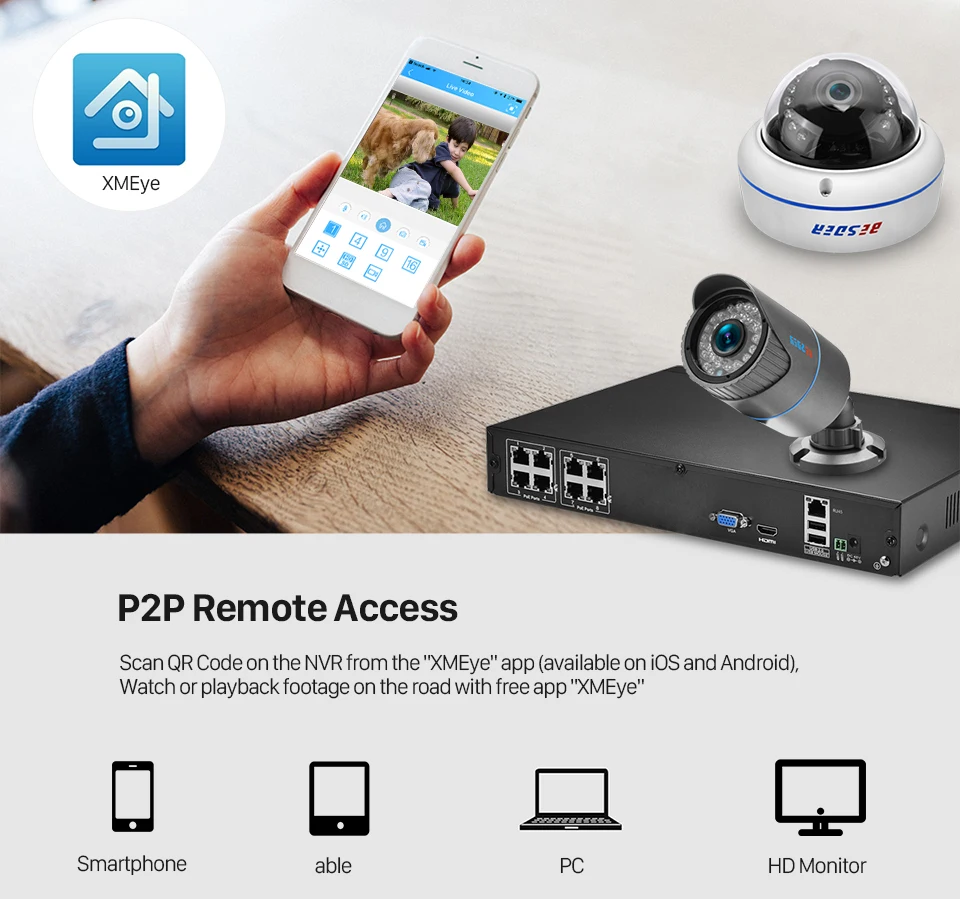Besder H.265 8CH 4MP POE NVR комплект аудио запись CCTV система безопасности 48 В PoE IP камера P2P Крытый Открытый комплект видеонаблюдения